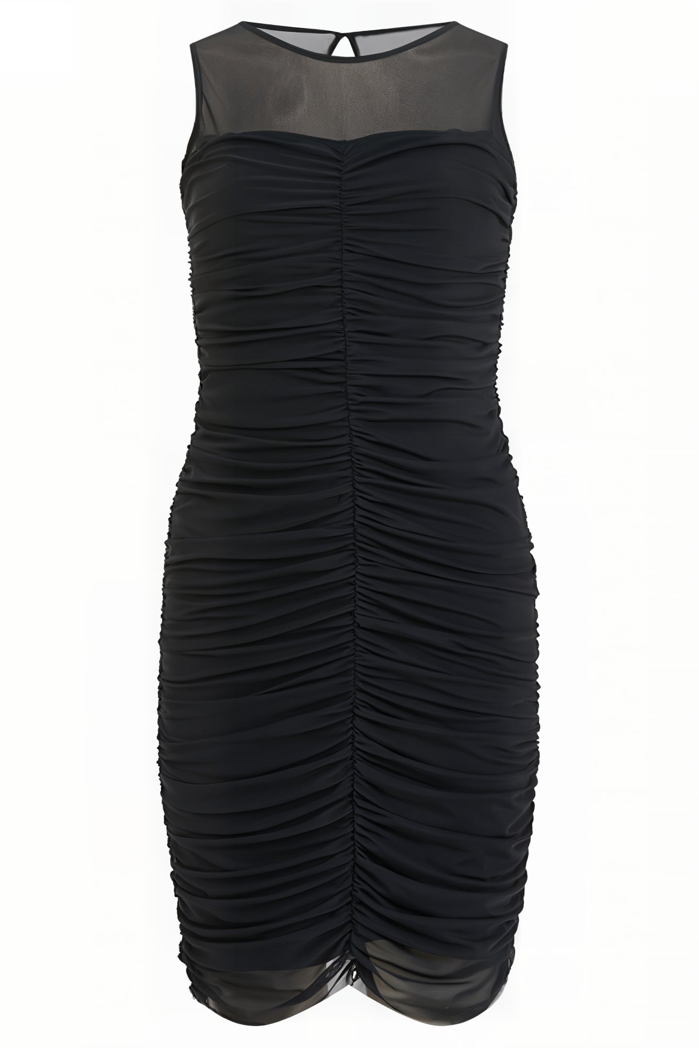 YVES ILLUSION RUCHED MINI DRESS BLACKOUT 4