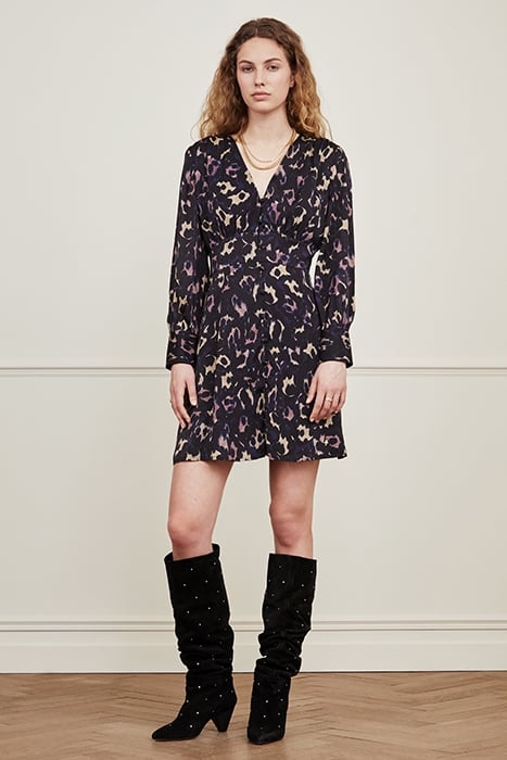 LYNN SHORT INDI DRESS BLACK/CLASSY CAMEL 1