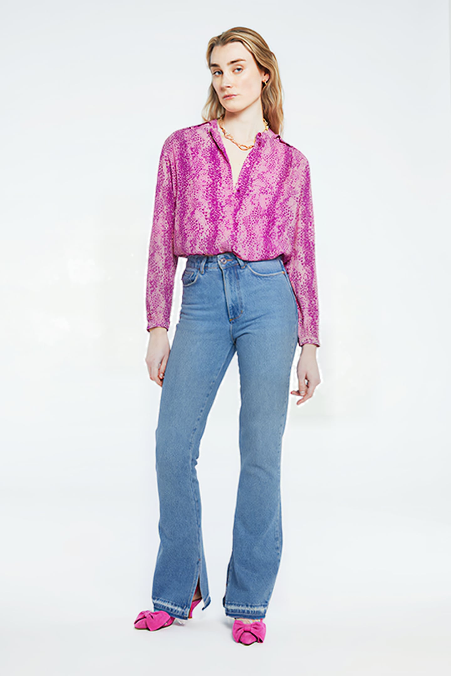 SUNSET BLOUSE APRICOT/MAGIC MAGENT 2