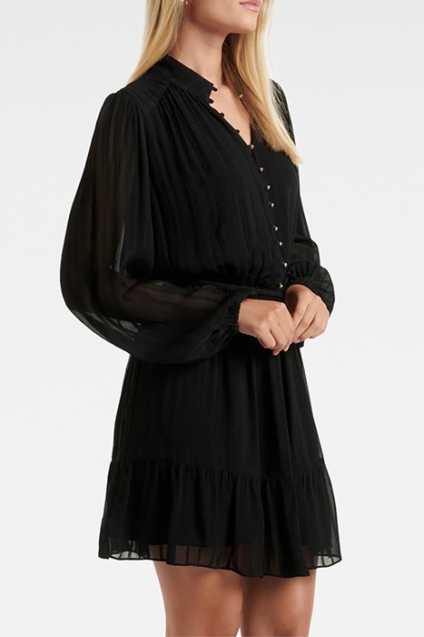 EDITH TEXTURED SKATER DRESS BLACK 5