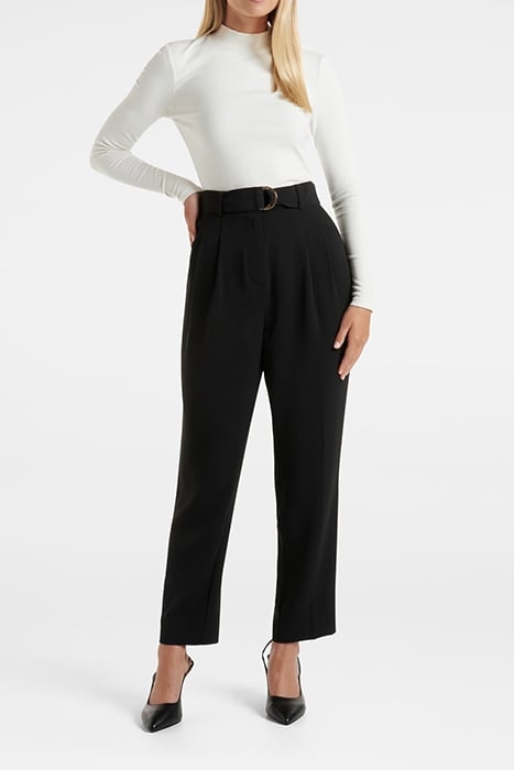 ELIZABETH BELTED TAPERED PANT BLACK 3
