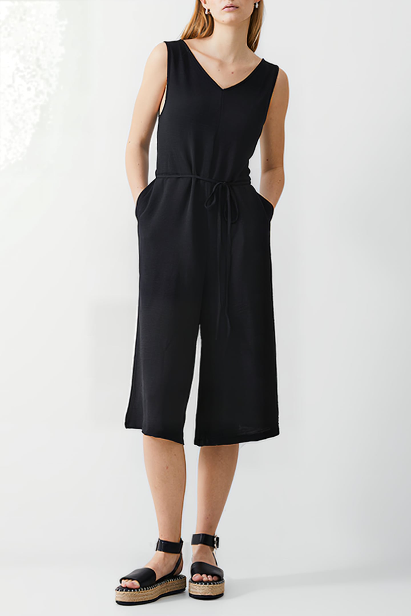 CULOTTE CRINKLE JUMPSUIT BLACK 1