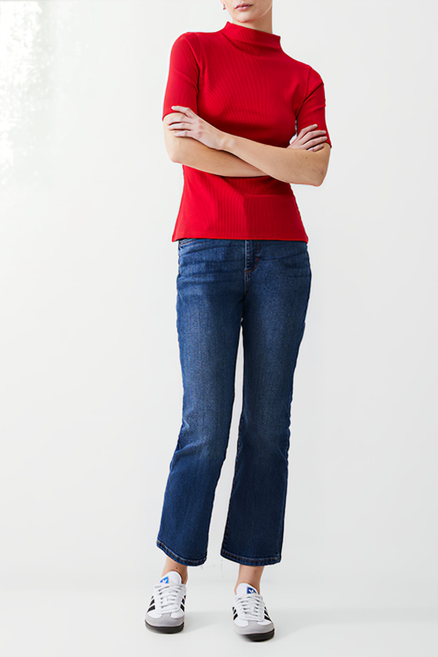 RIB TURTLE NK TOP POPPY 2