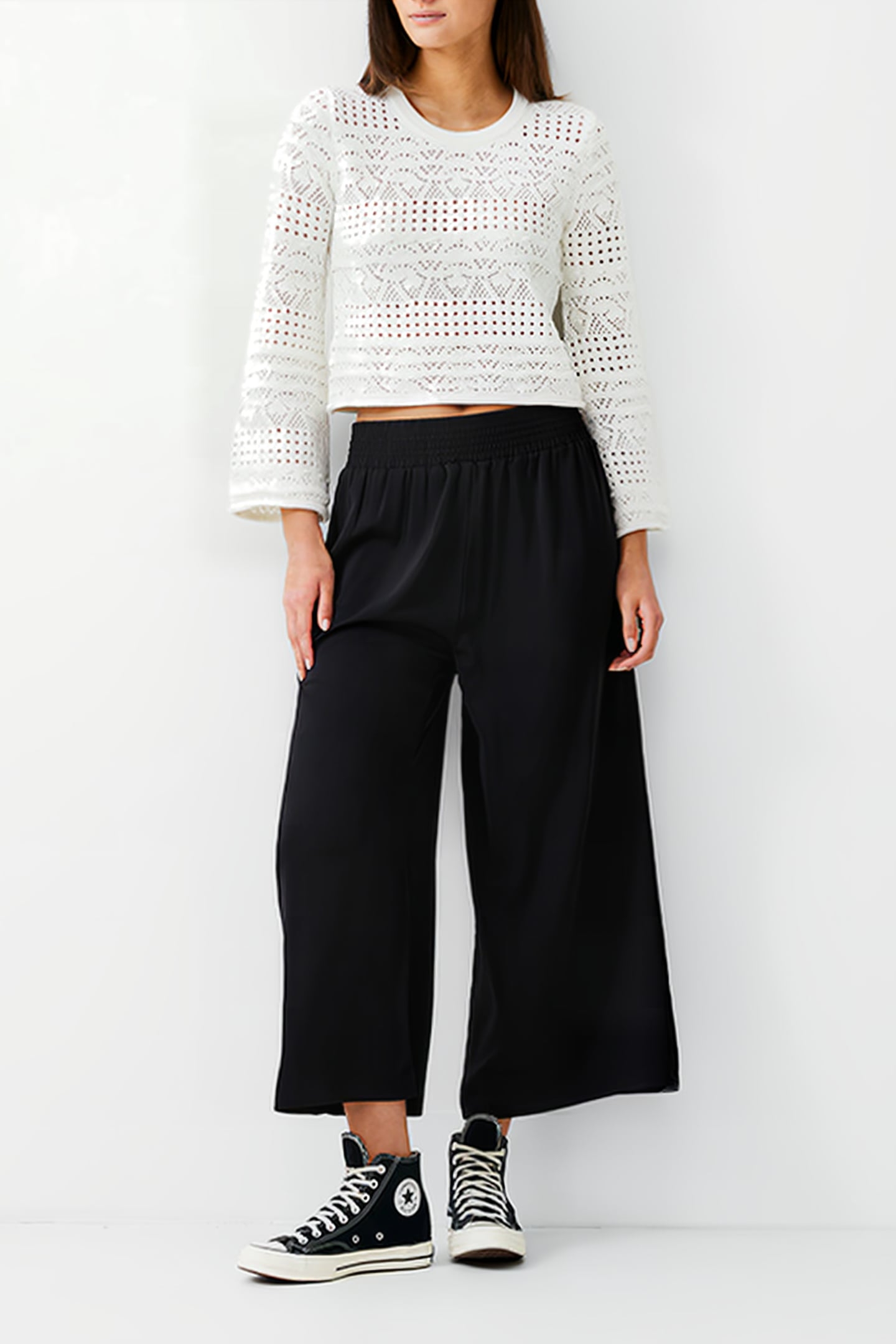 L/S CROCHET BOBBLE KNIT IVORY 2