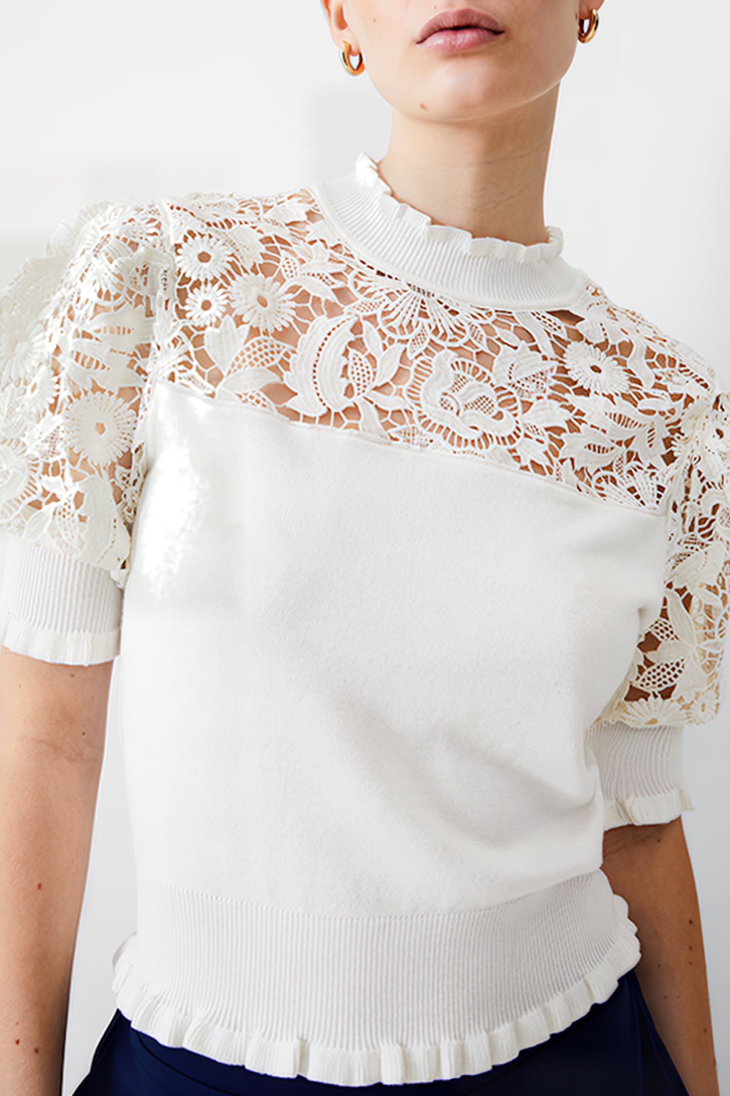 CROCHET MIX KNIT WHITE 1