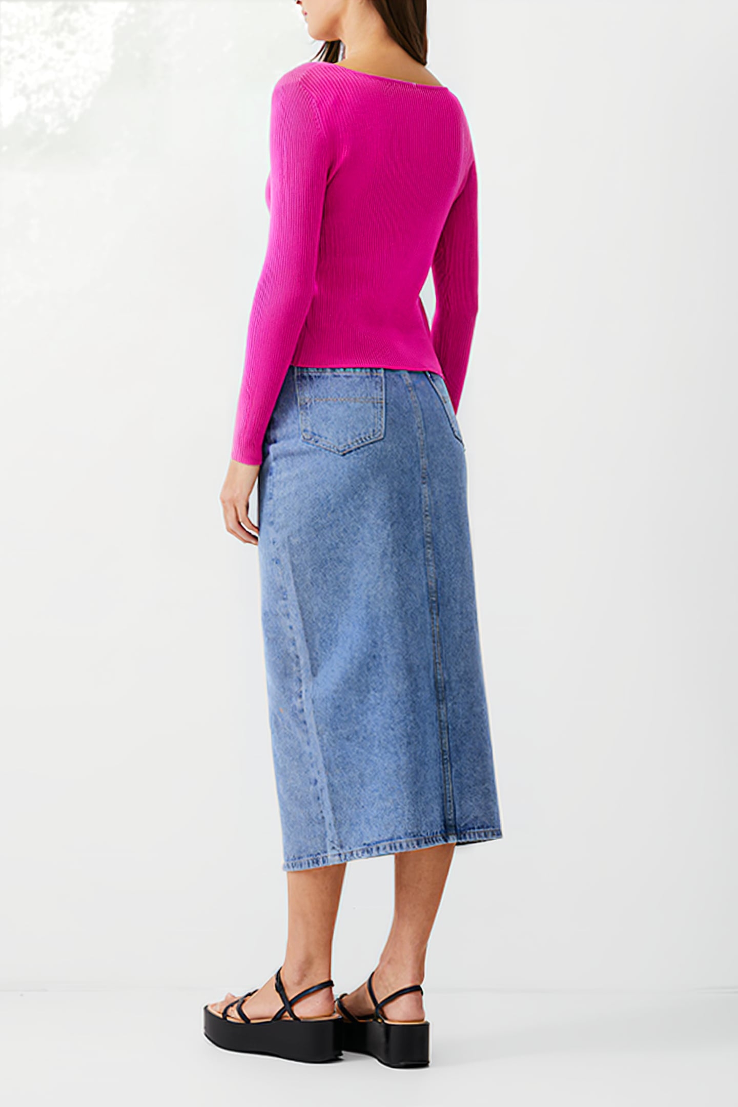 DOUBLE TIE RIB CARDIGAN WILD ROSA 3