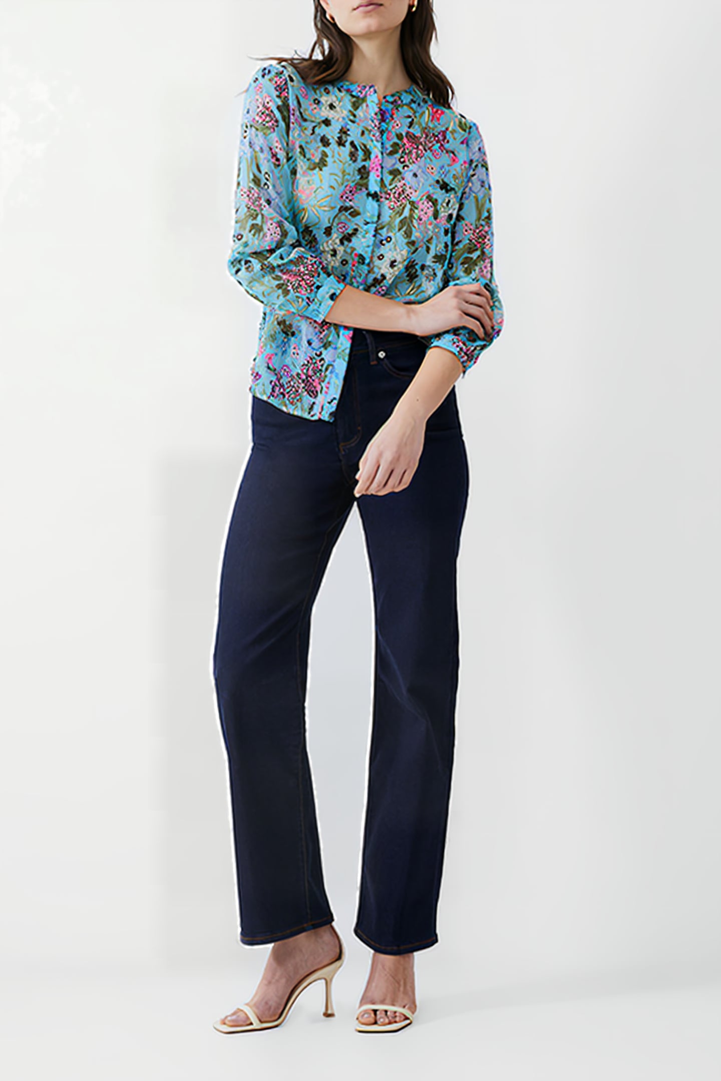 BLOSSOM HIBISCUS L/S HENLEY STILL WATER 2