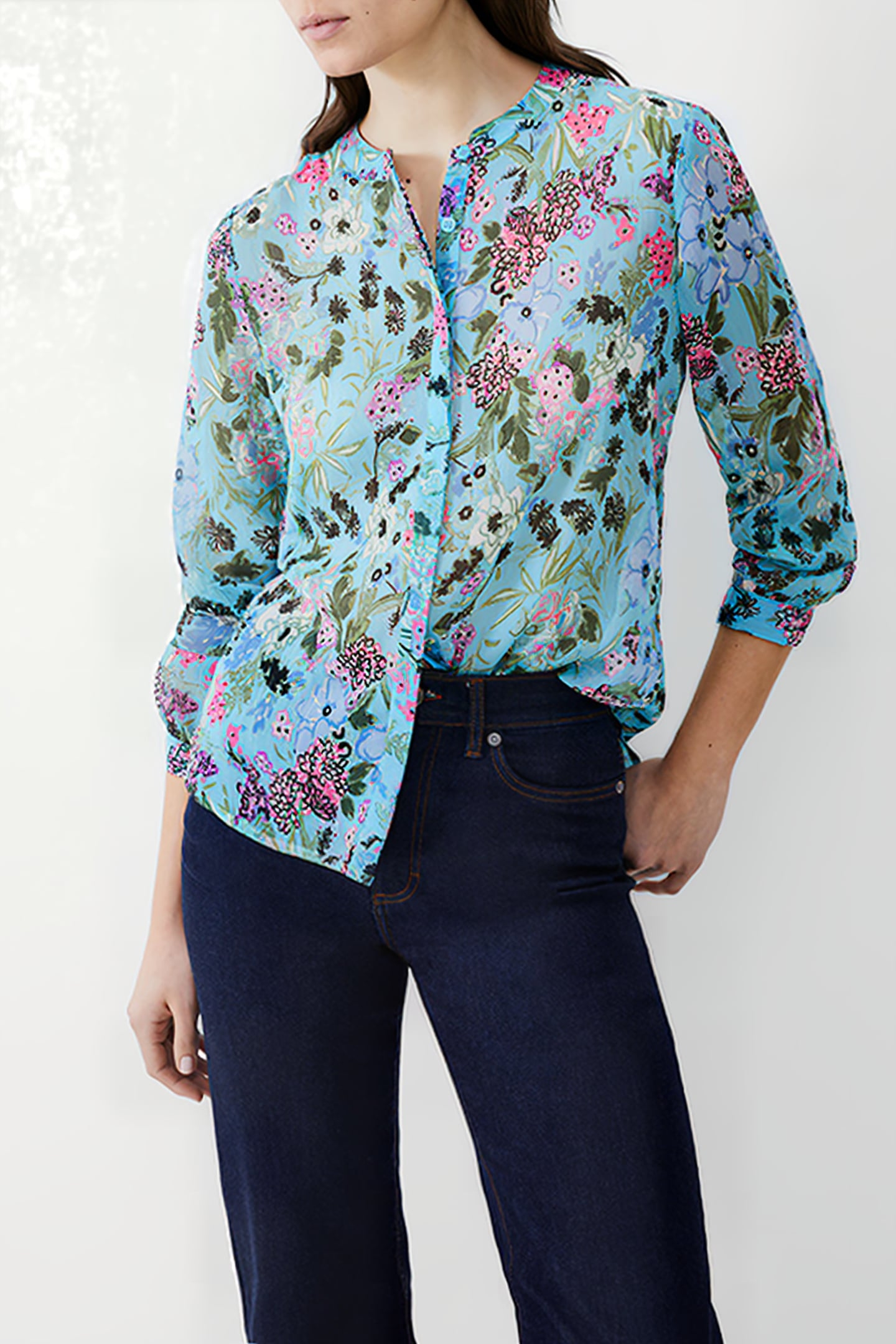 BLOSSOM HIBISCUS L/S HENLEY STILL WATER 1