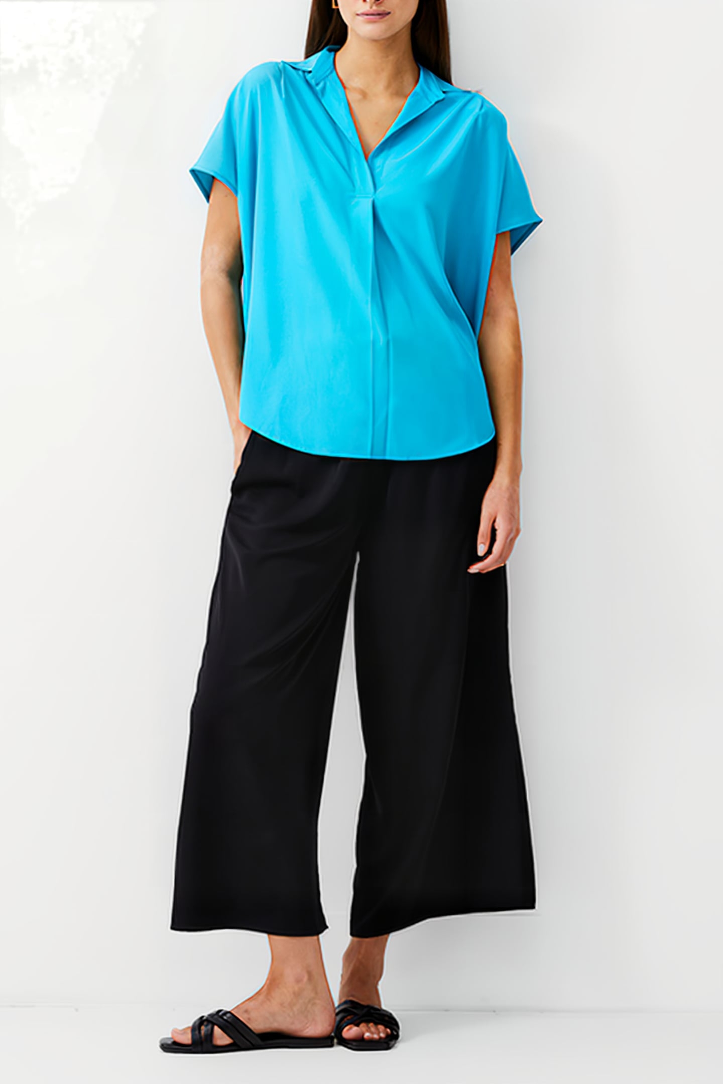 S/S CREPE LIGHT POPOVER PEACOCK 1