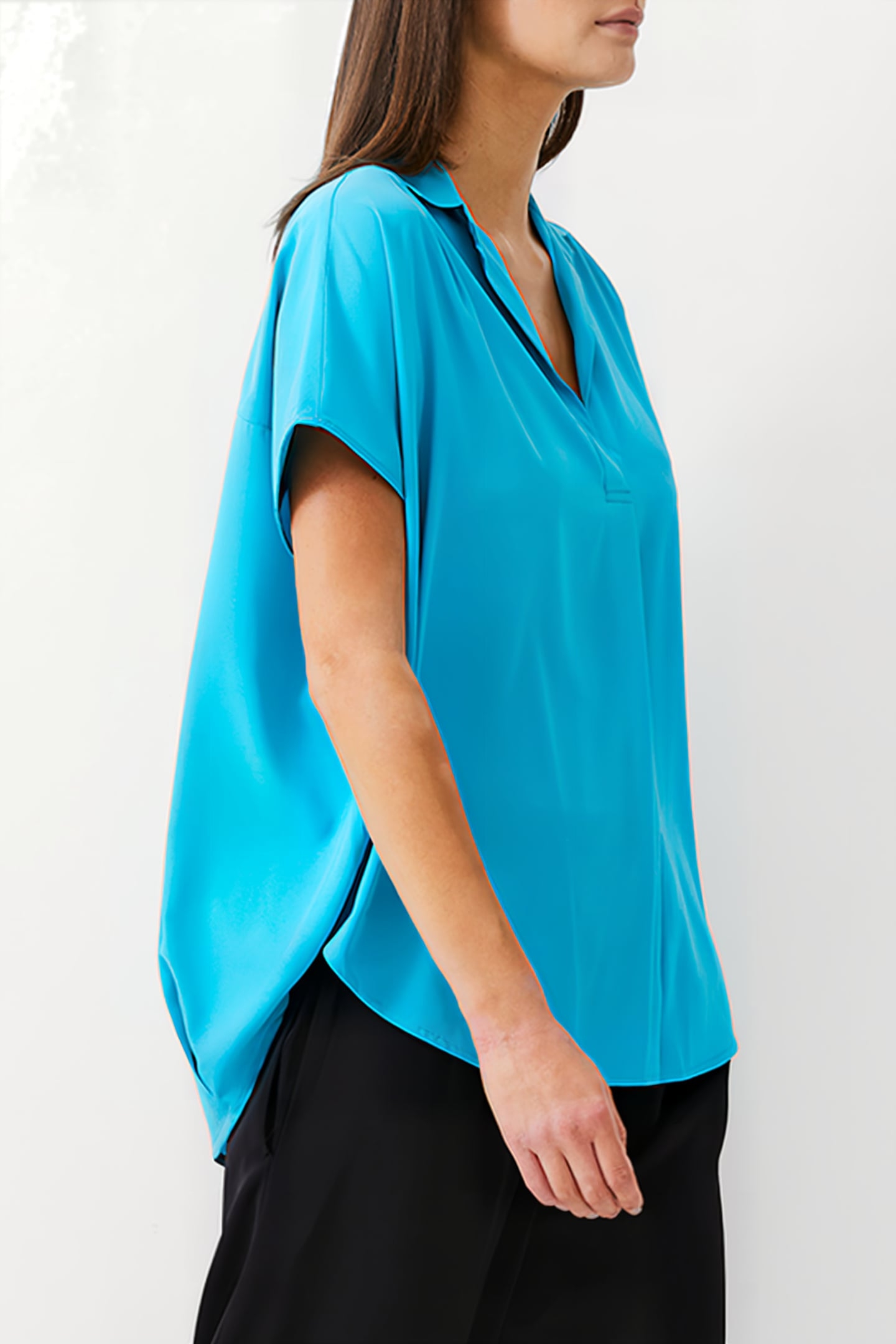 S/S CREPE LIGHT POPOVER PEACOCK 3