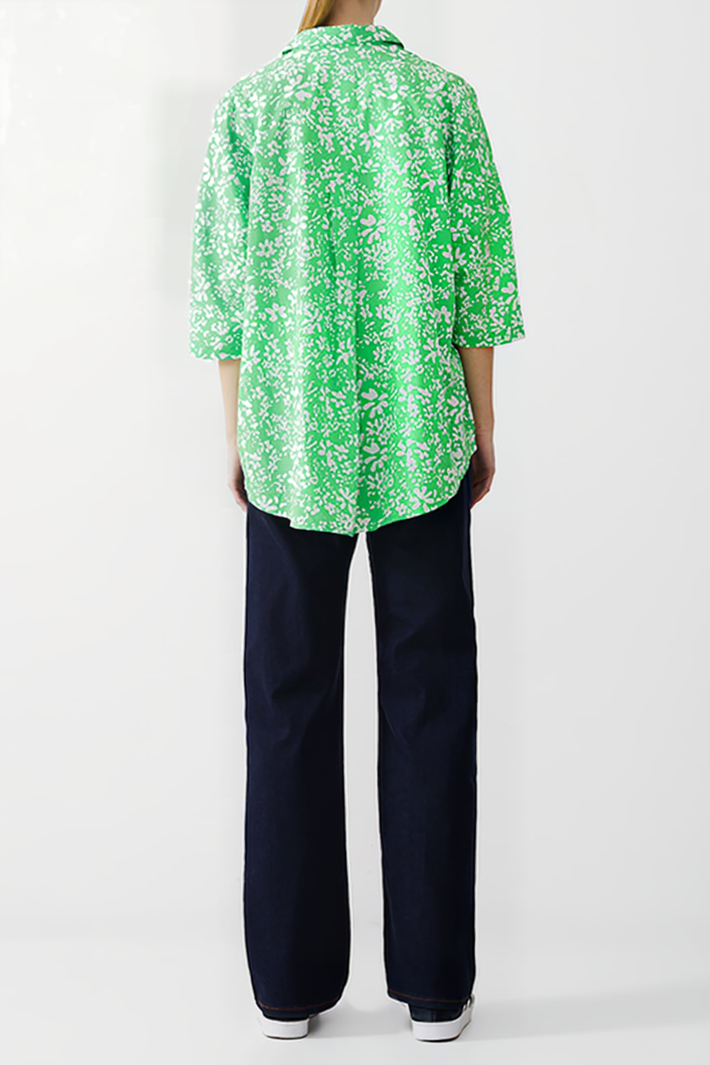 FLORALE TWIST CREPE LIGHT TOP POISE GREEN/WHITE 3