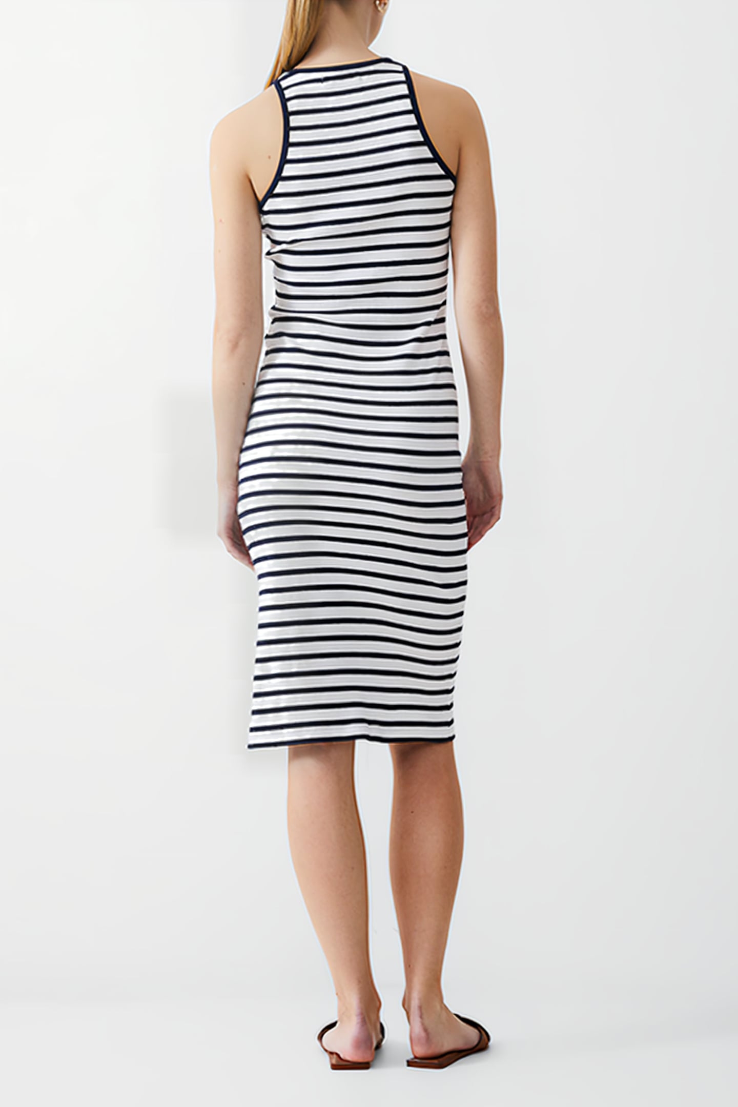 RIB RACER DRESS MIDI DK NAVY/WHITE 2