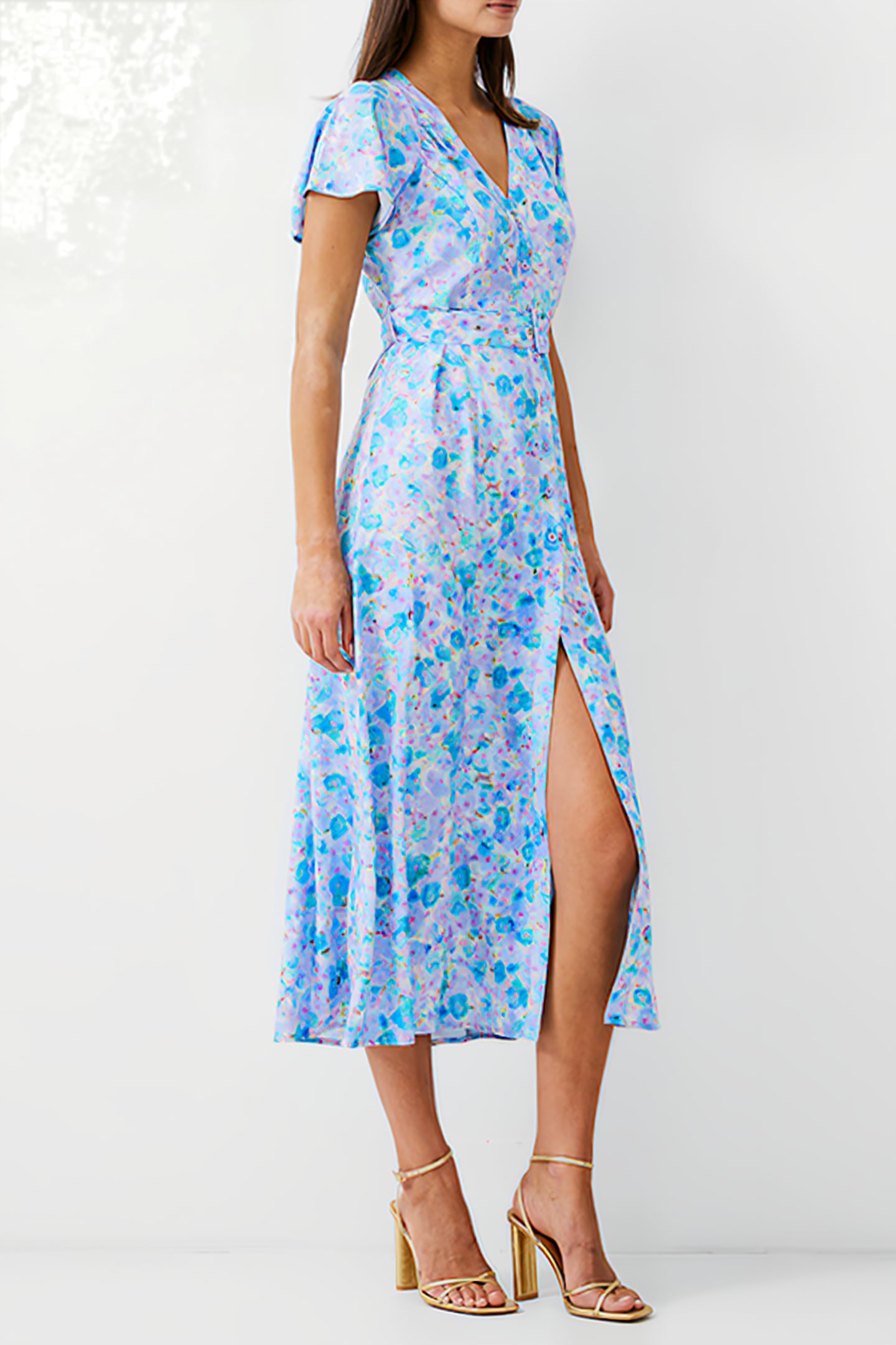 GRETHA BELT LONG DRESS STILL WATER 1