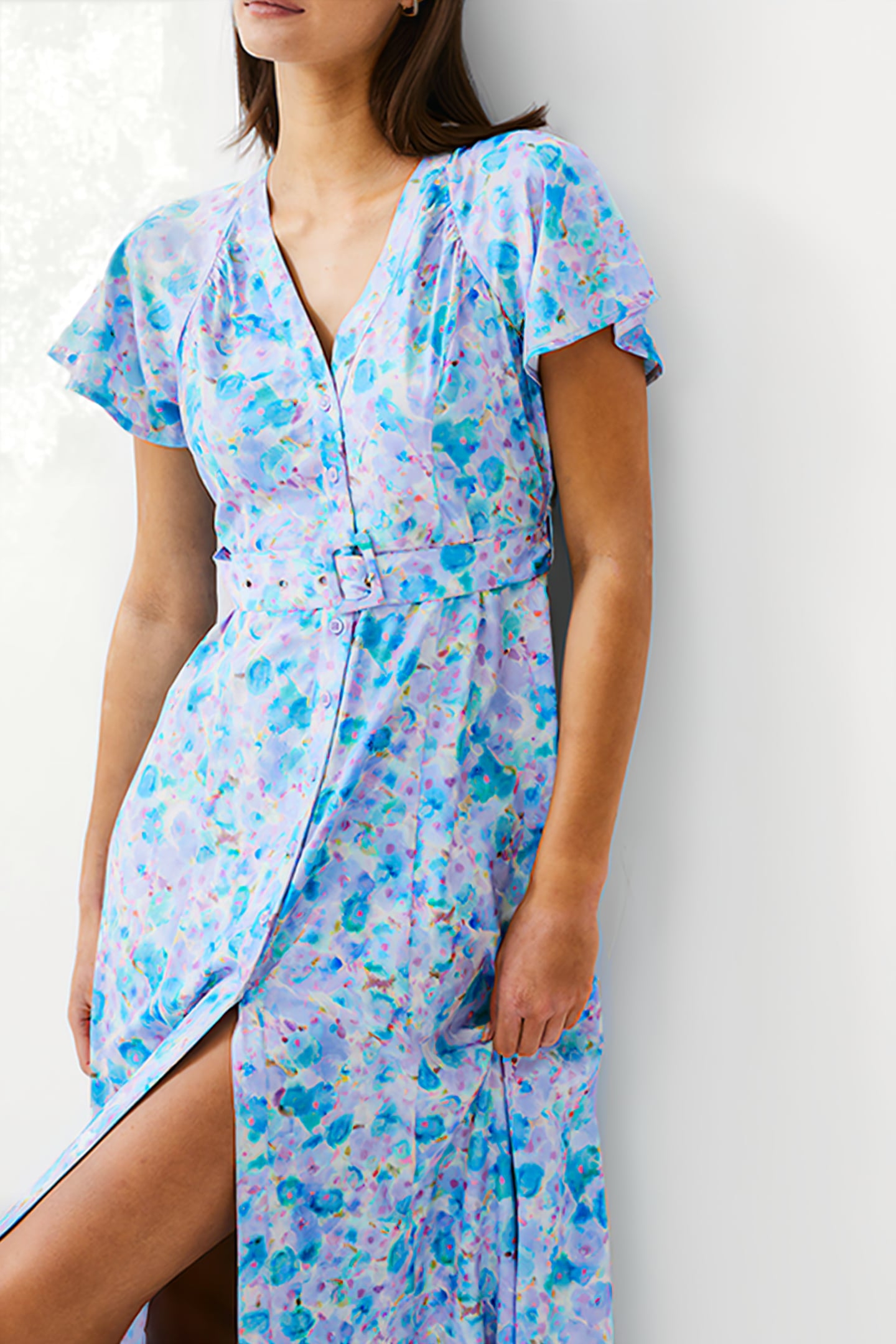 GRETHA BELT LONG DRESS STILL WATER 3