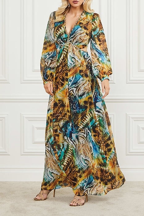 URSULA GOWN SOLID EUTOPIA MAXI DRESS PRINT 1