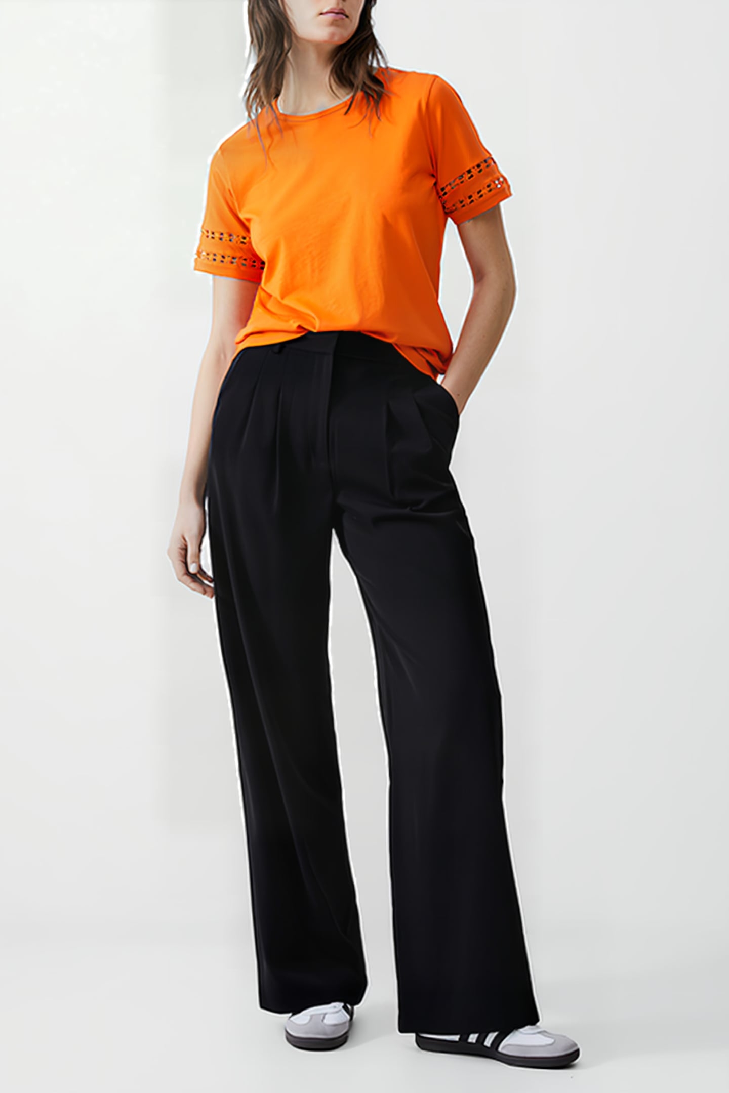 CROCHET TRIM TEE MANDARIN 2