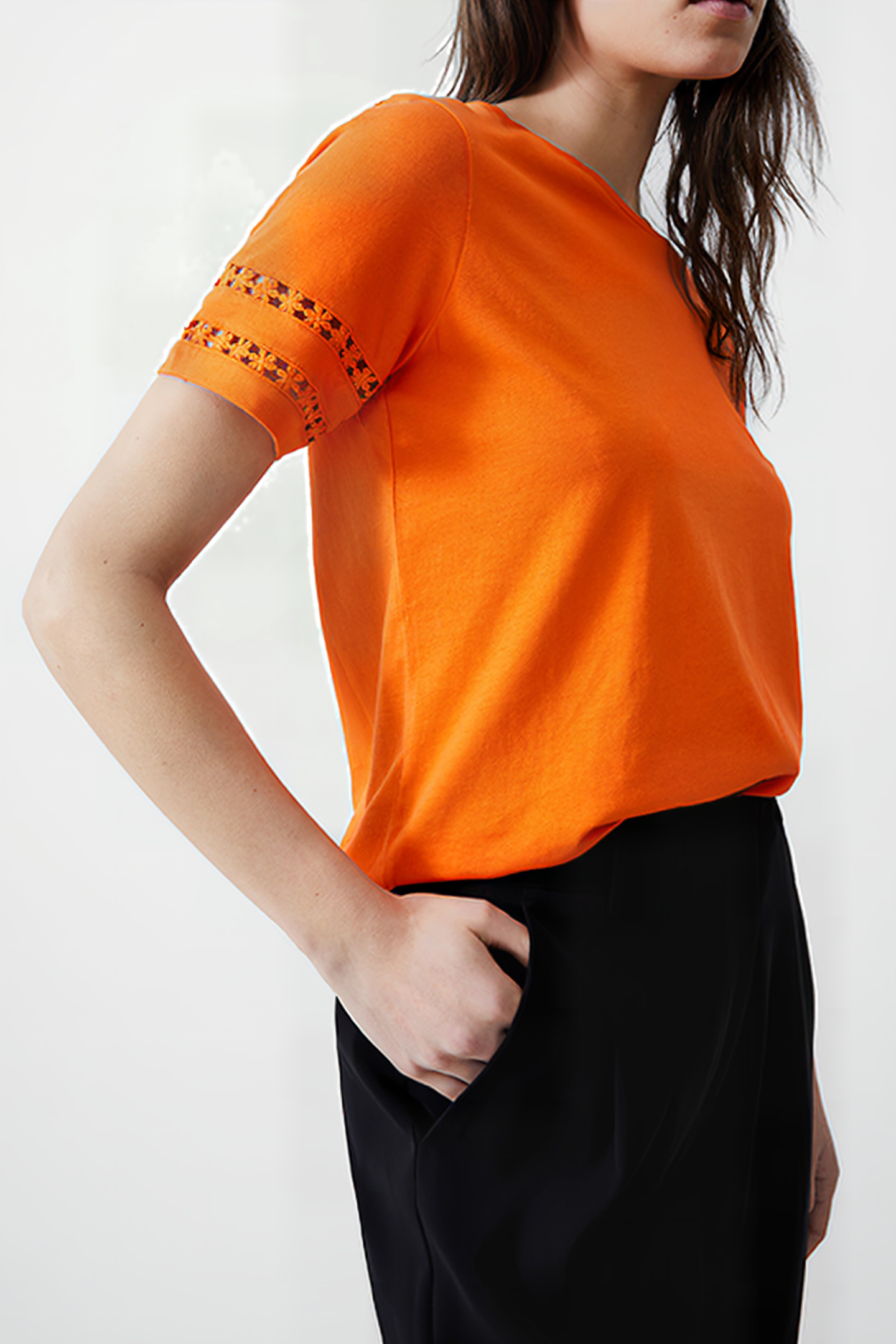 CROCHET TRIM TEE MANDARIN 4