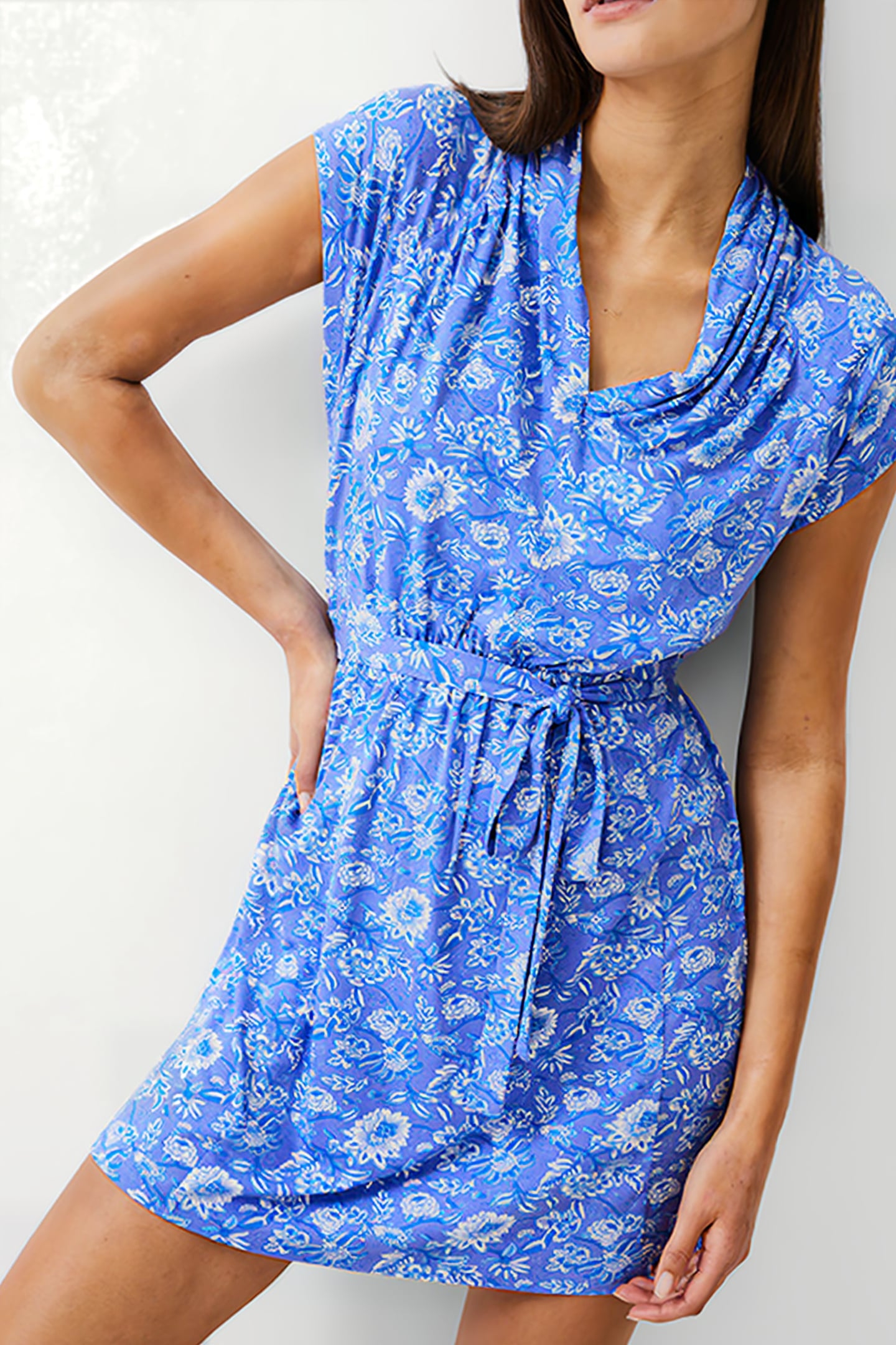 COSETTE VEE S/LESS DRESS BAJA BLUE / WHITE 4