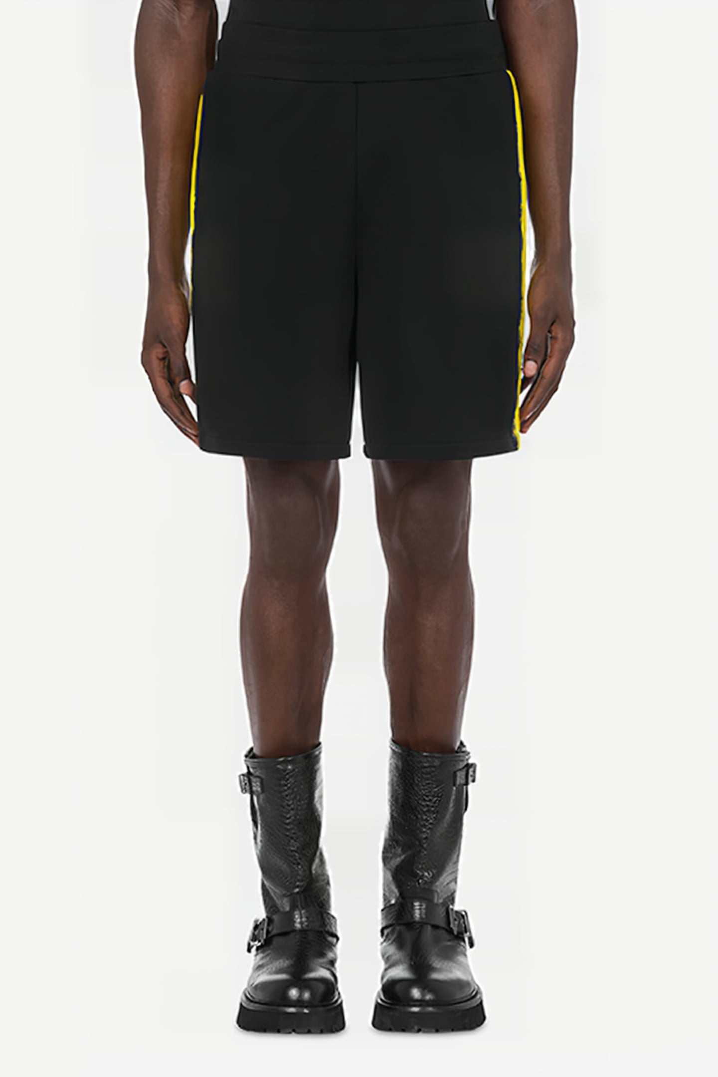 BERMUDA SHORTS IN MOSCHINO PAINT ORGANIC FLEECE BLACK 1