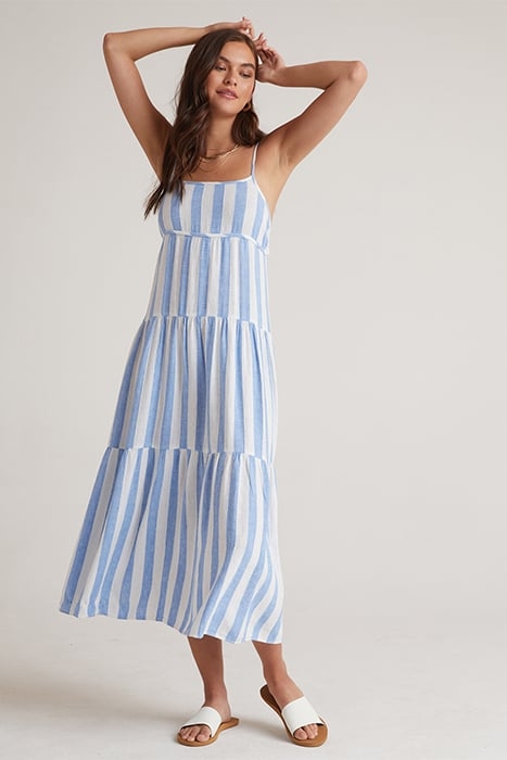 TIERED TIE BACK MAXI DRESS SKY BLUE 3