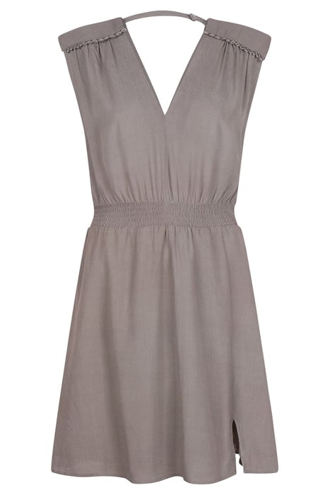 D6FADE EYELET MINI DRESS WARM GREY 3