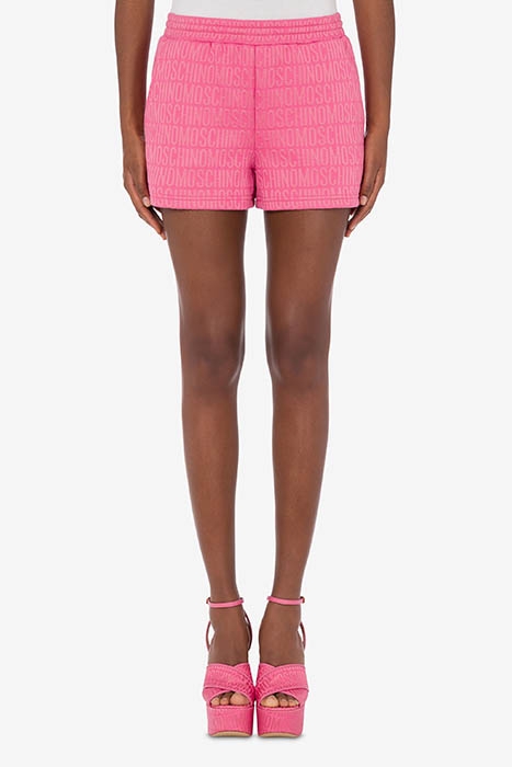 ALLOVER LOGO FLEECE SHORTS FUCHSIA 1