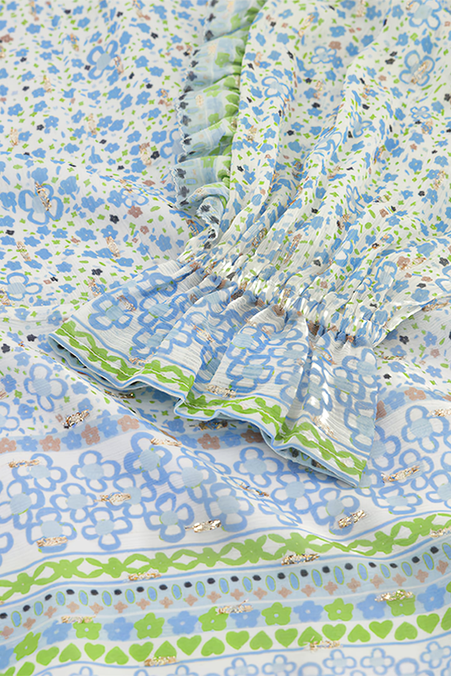 ETJE BLOUSE CREAM WHITE/RIAD BLU 4