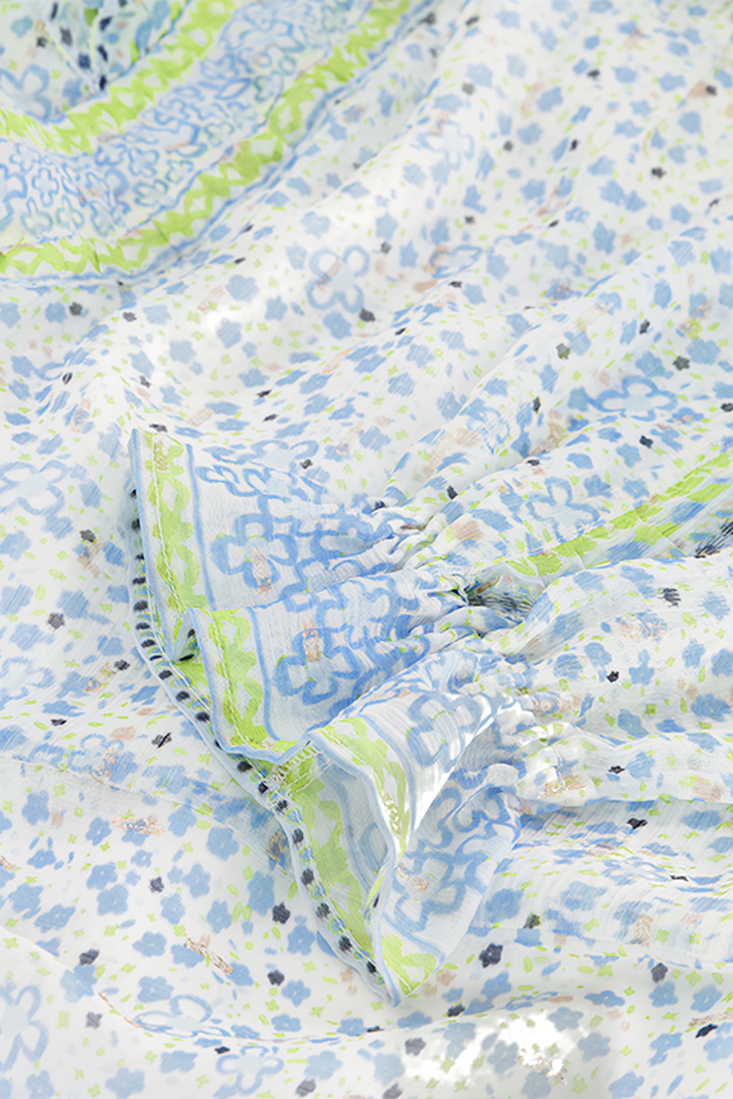 ETJE BLOUSE CREAM WHITE/RIAD BLU 5