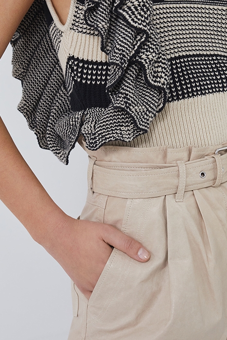 SIRANA LEATHER PANT IN BEIGE 4