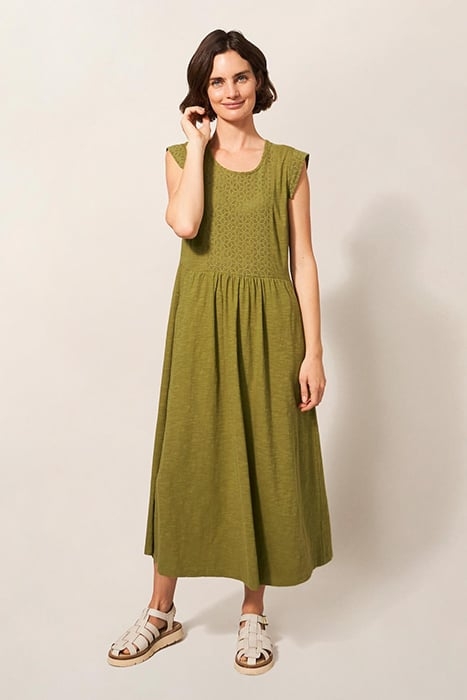 VIOLET JERSEY BRODERIE DRE MID GREEN 1