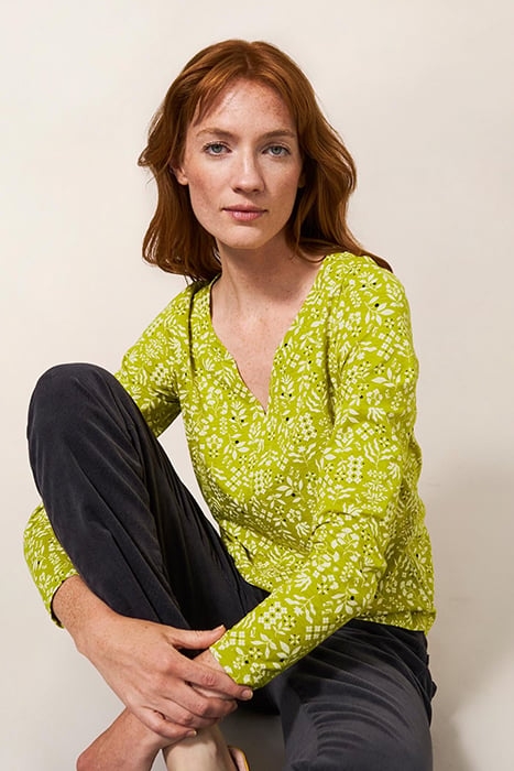 NELLY  TEE CHARTREUSE PRINTED 3