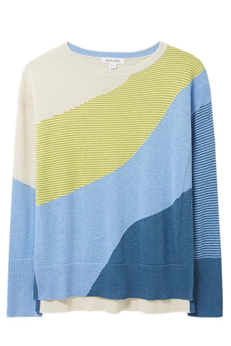 OLIVE ABSTRACT JUMPER BLUE 2