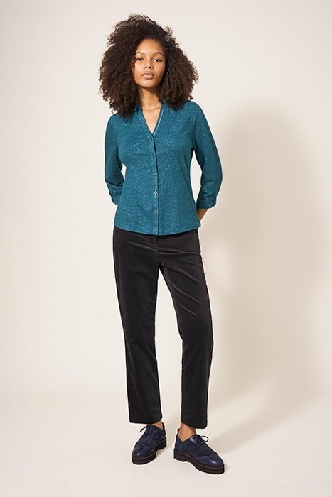 ANNIE SPARKLE JERSEY SHIRT DARK TEAL 1