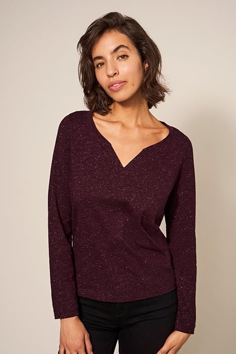 NELLY  SPARKLE TEE DARK PLUM 1