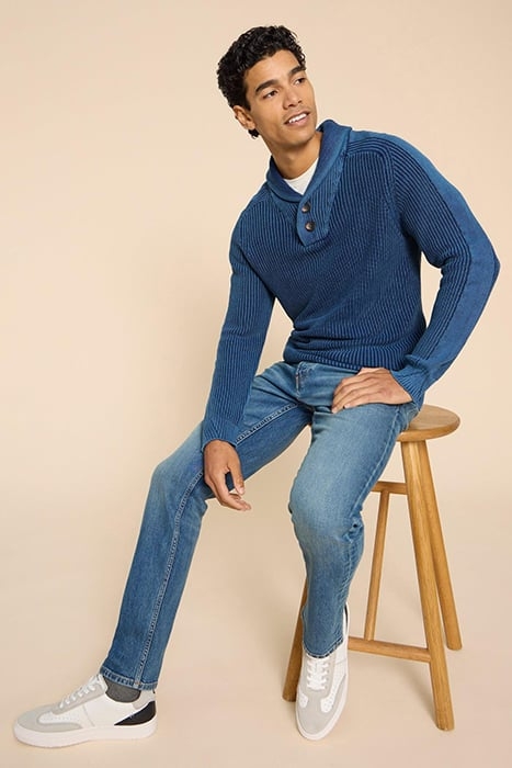 RIBBED SHAWL NECK JUMPER DARK NAVY 3