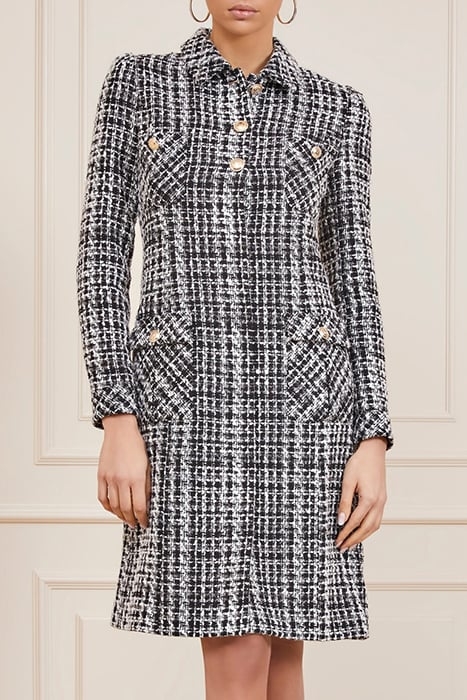 MEGAN COAT CHECK BLACK AND WHIT 1