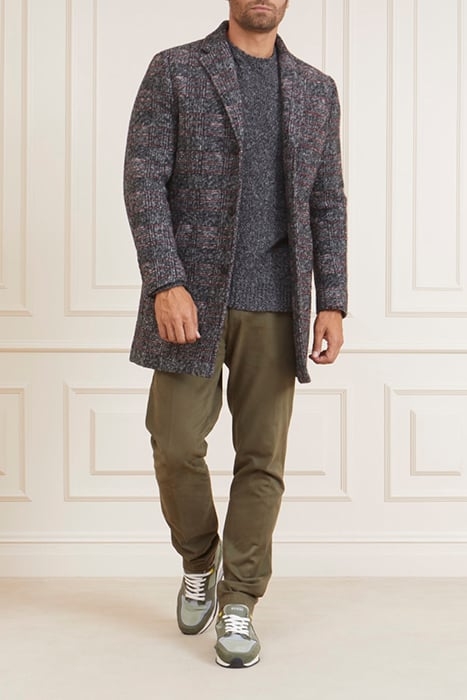 SINGLE BREASTED COAT BLACK/WHITE/RED CHECK 6