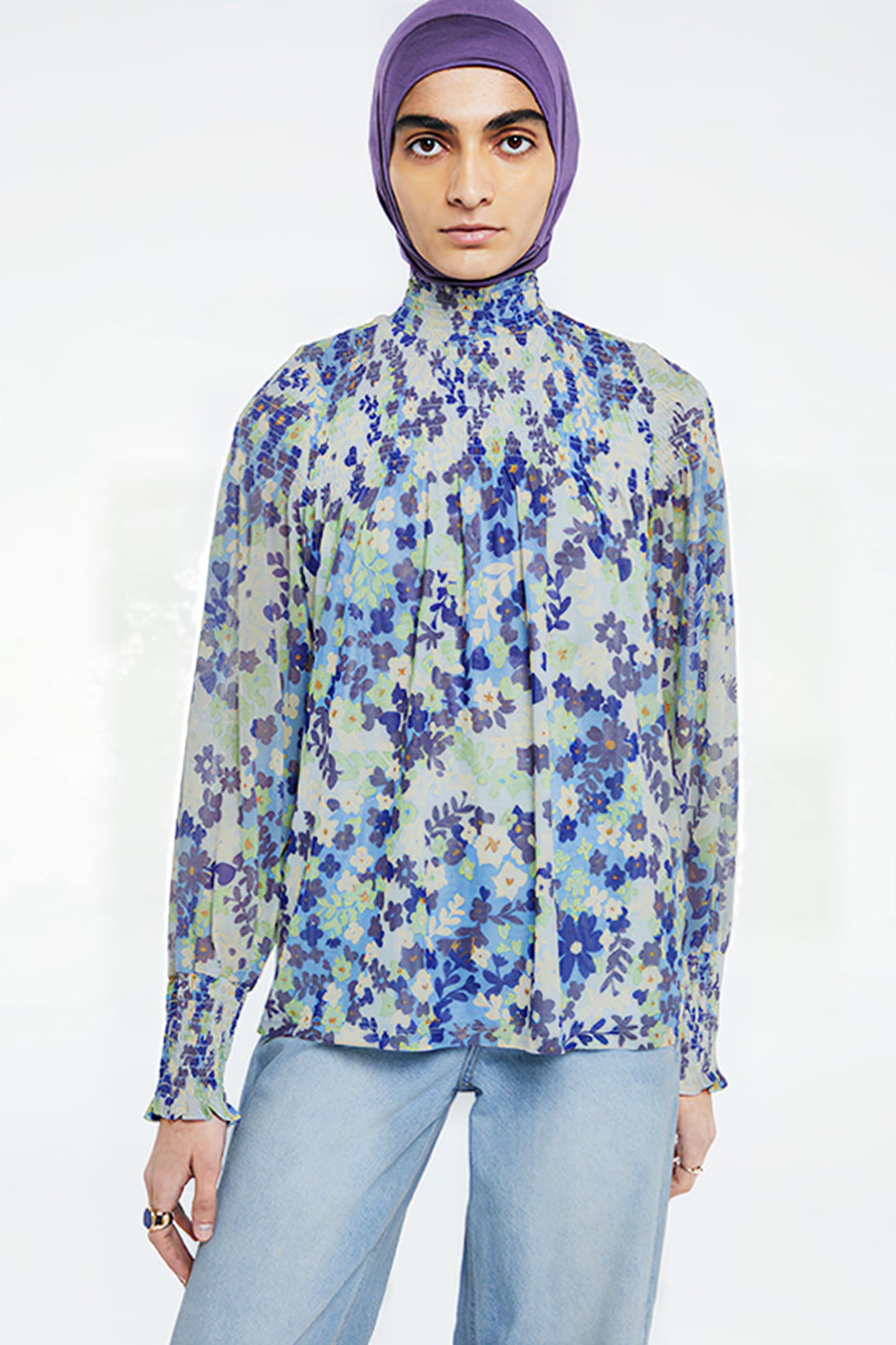 MILA TOP RIAD BLUE/HOLY GUACA 1