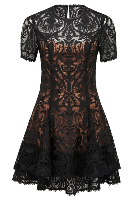 CORNELIA LAYERED GEO LACE MINI BLACK 4