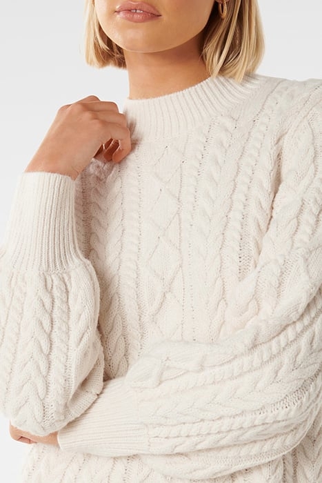 HARPER CABLE JUMPER KNIT DRESS PORCELAIN 6