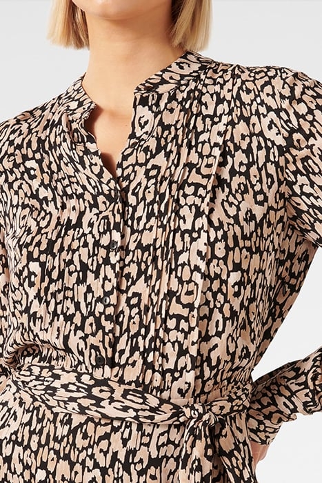 PERRY SHIRT GODET DRESS PAINTERLY ANIMAL 6