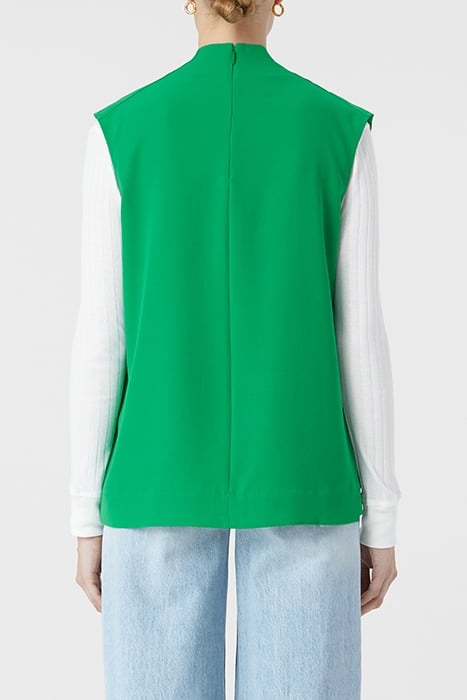 STAND-UP COLLAR TOP SHIRTS & BLOUSES GREEN PATINA 4