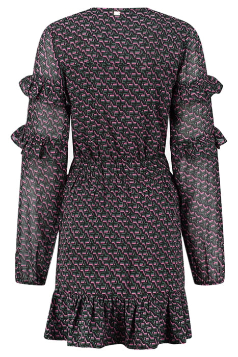 VANNA DRESS BLACK/RASPBERRY ROSE 3