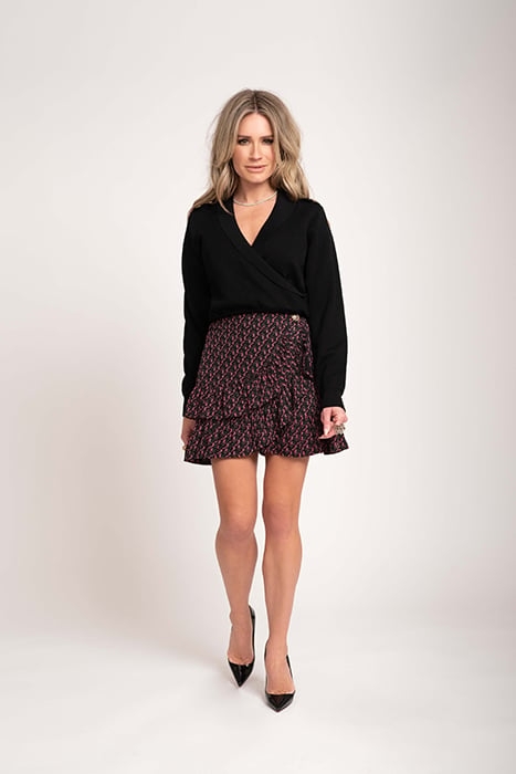VANNA SKIRT BLACK/RASPBERRY ROSE 1
