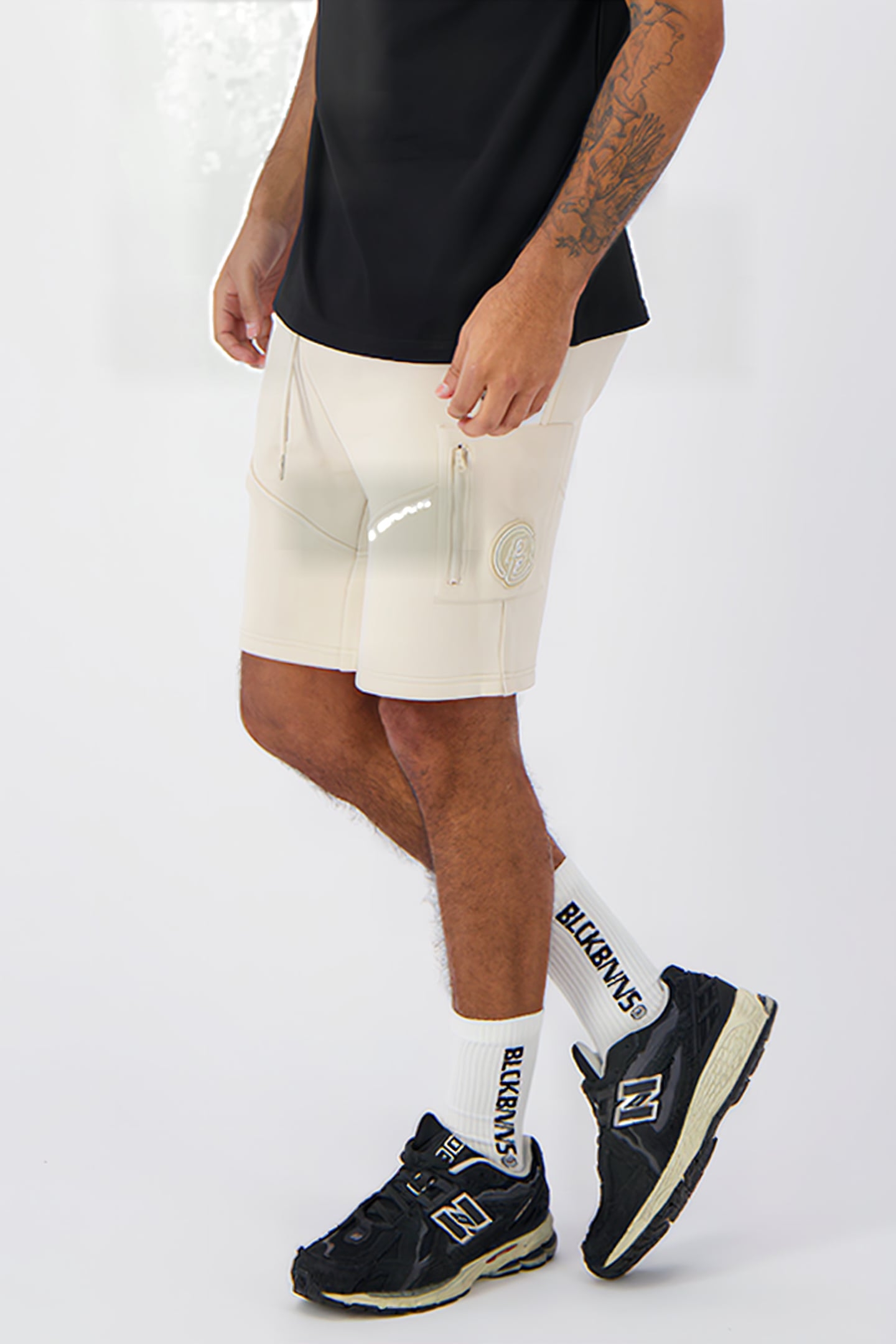 STRIPE SWEATSHORTS SAND 5