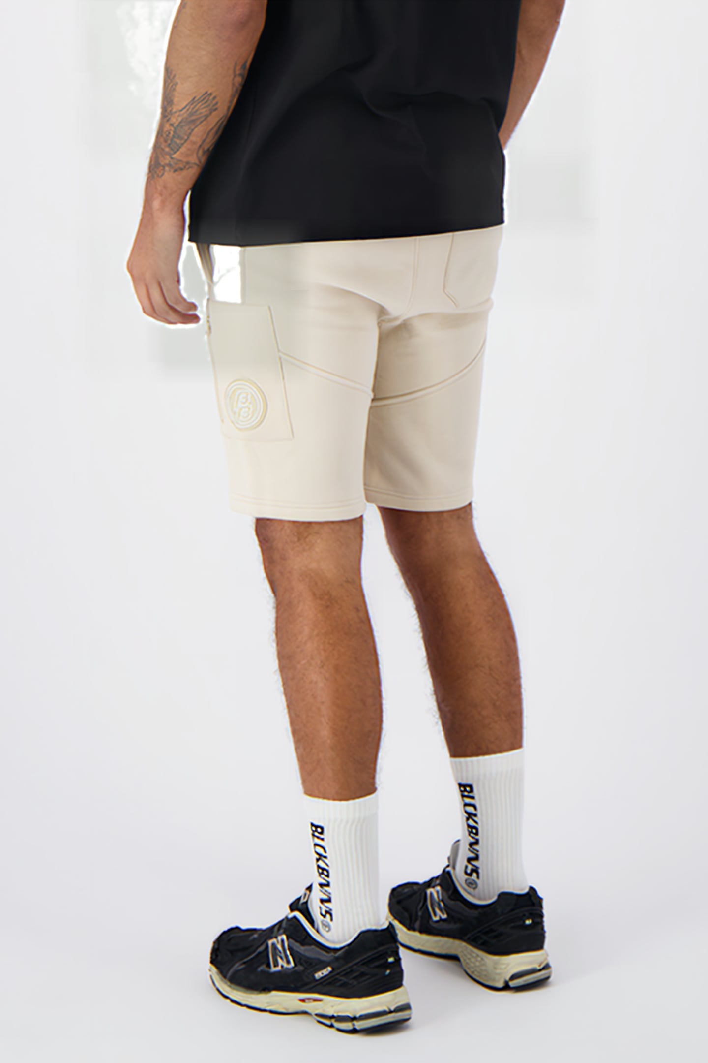 STRIPE SWEATSHORTS SAND 2