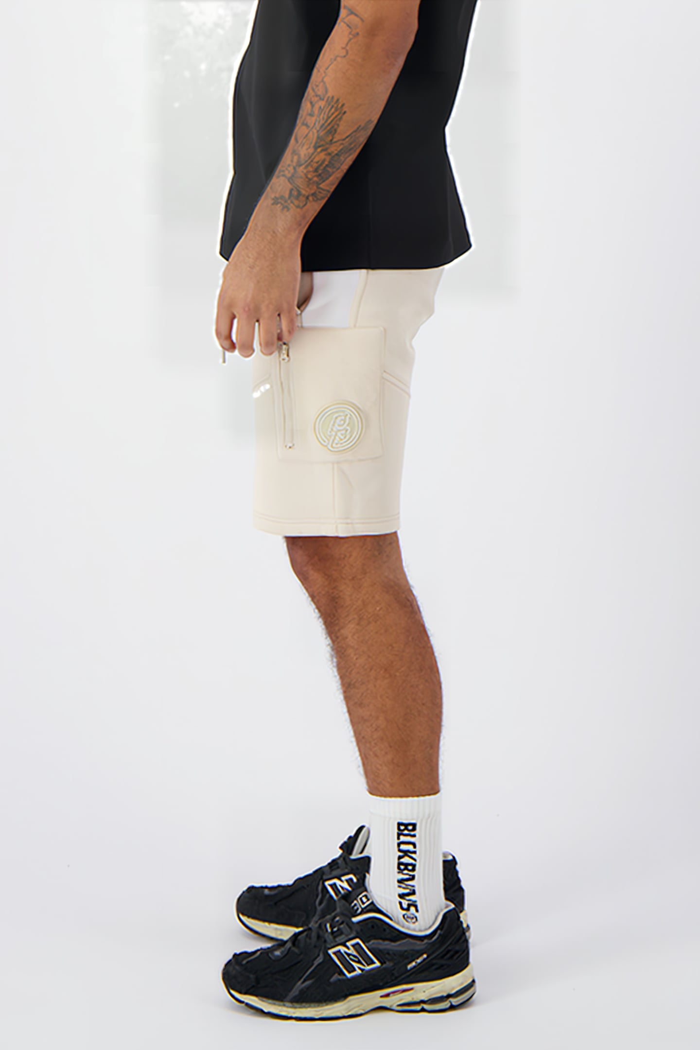 STRIPE SWEATSHORTS SAND 6