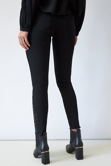 INTENSE BLACK STUDDED SCULPT UP SLIM JEANS 2
