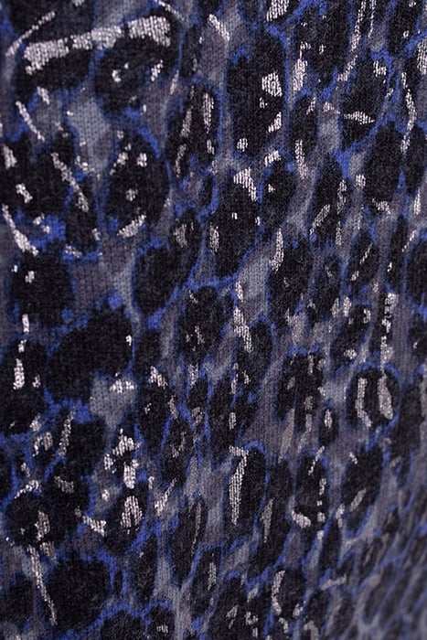 NAVY KNIT SWEATER WITH TACHIST PRINT 4