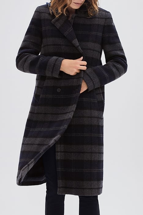 GREY CHECK LONG COAT 4